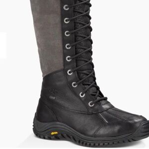 UGG Women's Black and Gray Lace-Up Winter Boots